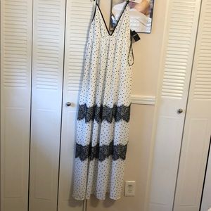 White and black maxi dress